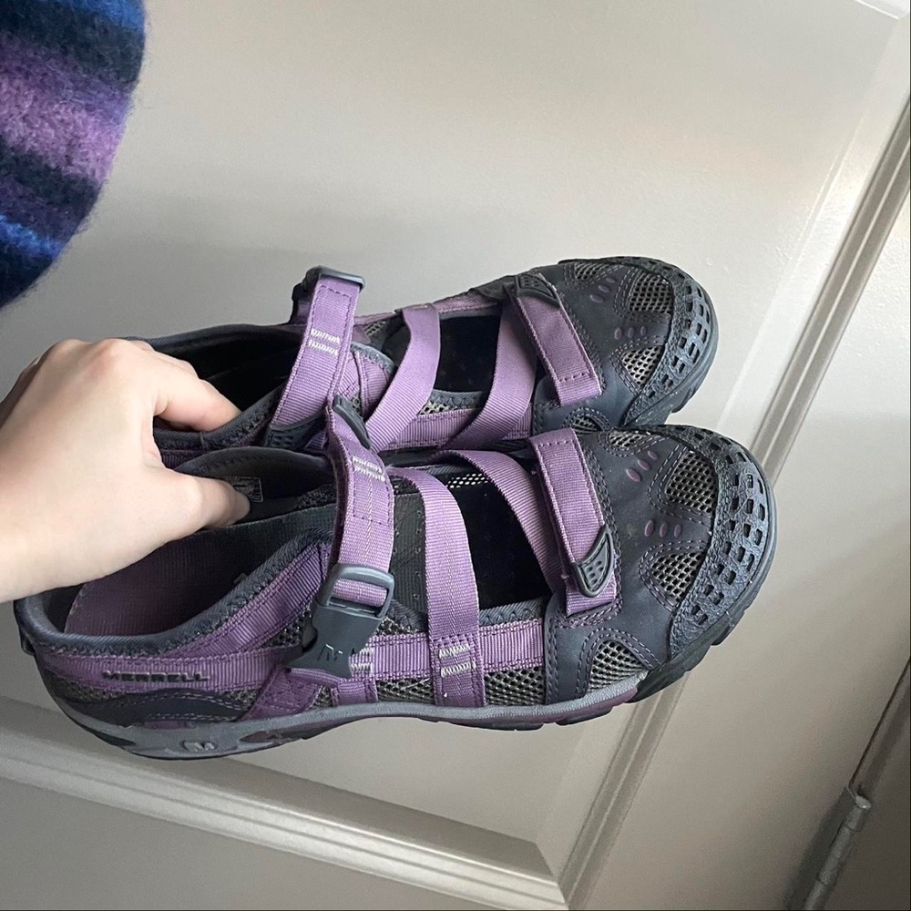 Merrell Gray and Purple Sneakers with Straps